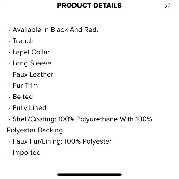 Women's Black Faux Leather Coat with Fur Trim - Picture 12 of 12